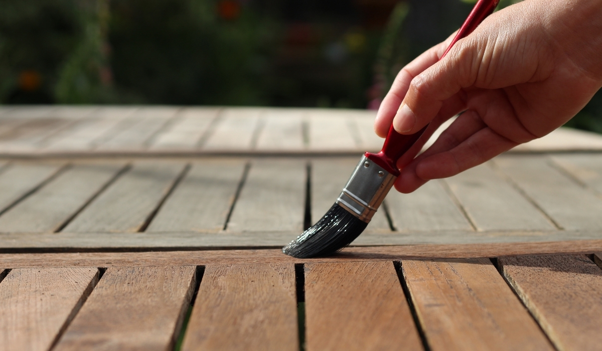 Painting a wooden door