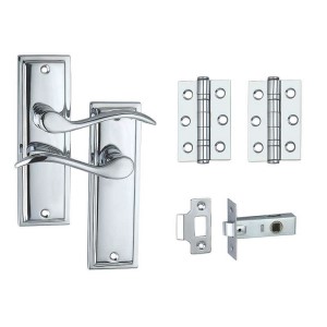 Berkeley Latch Door Handle Kit in Chrome