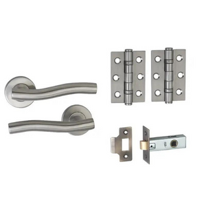 Spiral Lever On Rose Door Handle - Satin Stainless Steel (Kit)