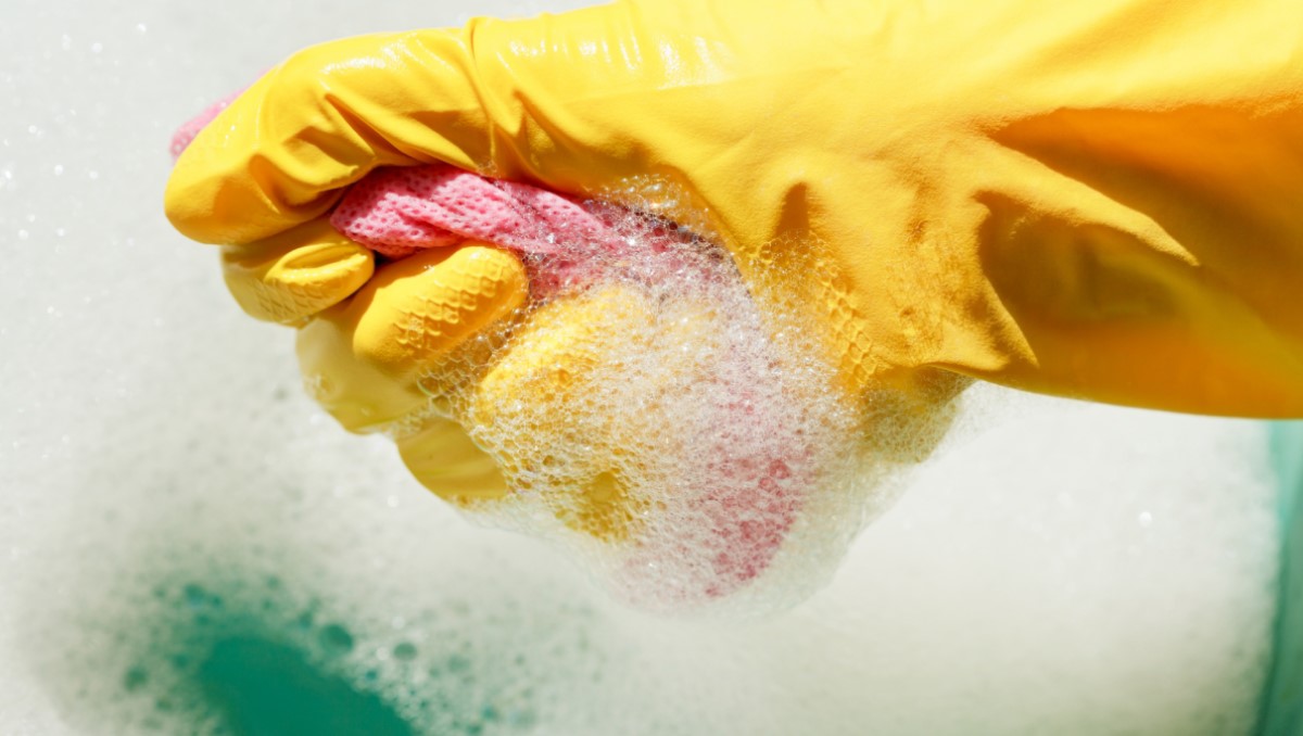warm water with soap to clean chrome handles
